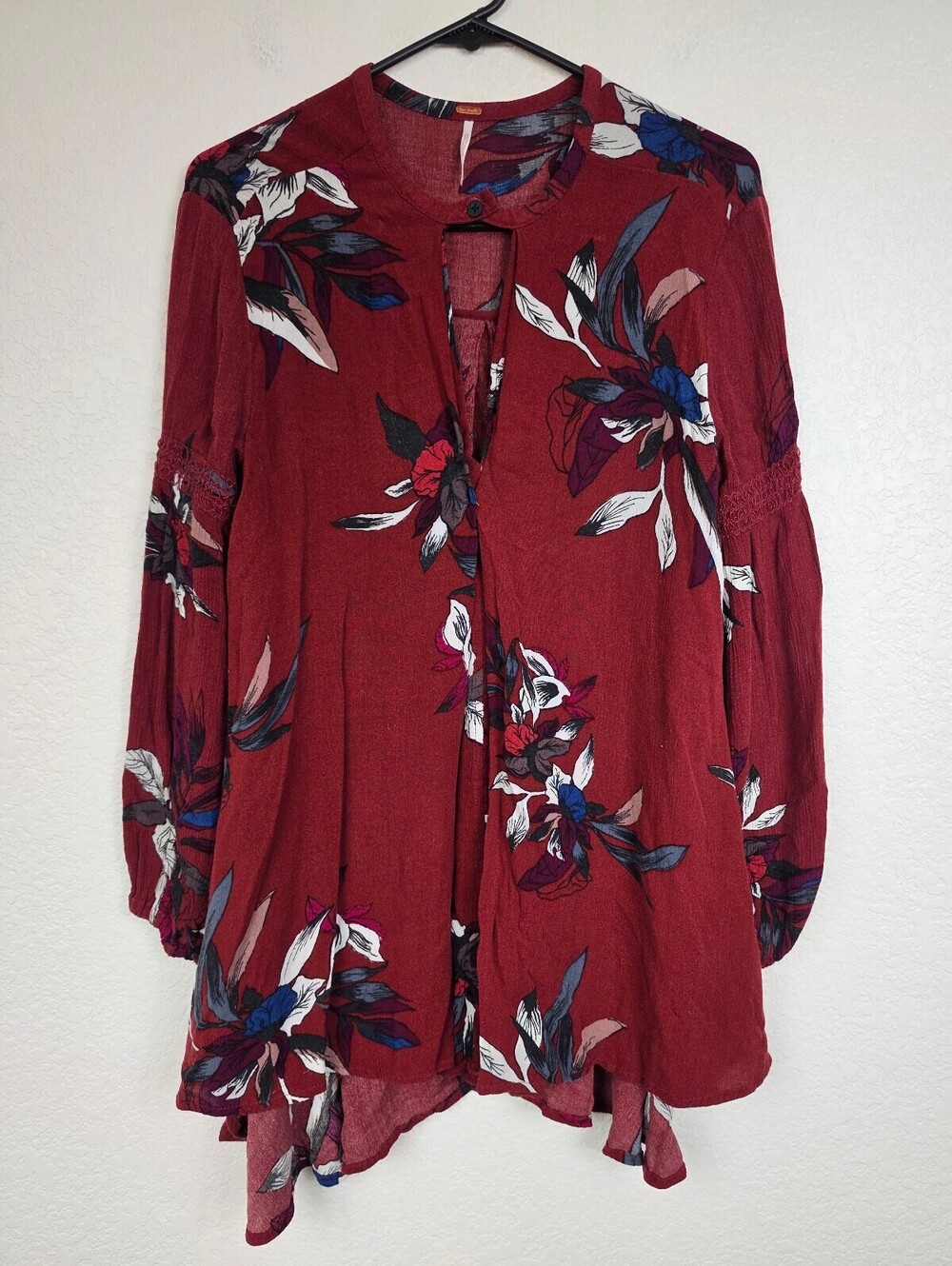 Free People Floral Rayon Tunic Top Dress XS